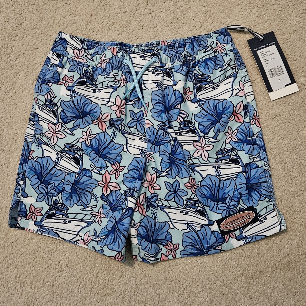 COPY - Vineyard Vines Sz 6 Printed Chappy Swim Trunks